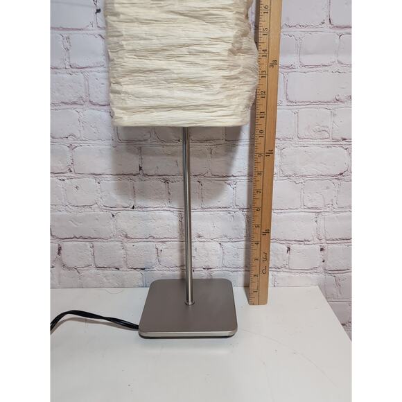 IKEA Magnarp Stainless Table Lamp Crinkle Paper Shade Discontinued Accent Light - Picture 8 of 9
